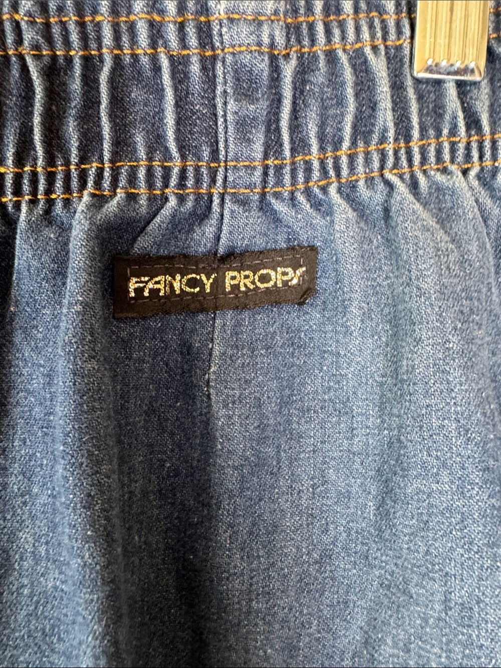 Vintage 70s Fancy Props Wilkins Denim Midi Skirt Snap Front A-Line - Picture 5 of 10
